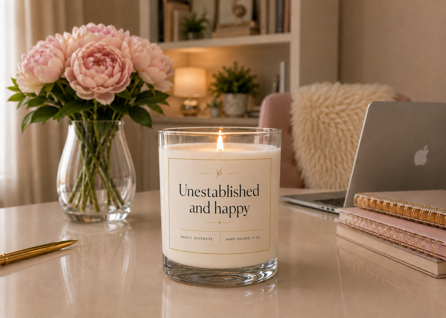 Unestablished and Happy Hand Poured Candle